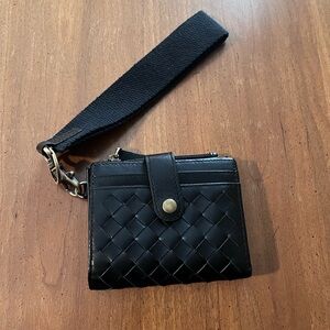 Andar The Lo Jet Black Woven Leather Wallet